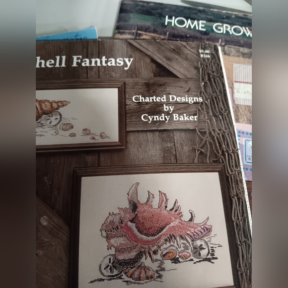 1983 ShariAne Designs Shell Fantasy Counted Cross Stitch Charts Only USA - Picture 15 of 16